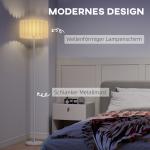 Golvlampa i Retrostil med Plastskärm, Fotkontakt och Metallstav, Vit