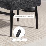 Fotpall Chenille Mjuk Mörkgrå Tyg och Stål för Vardagsrum och Sovrum Sittpuff med Vadderad Sits och Metallben Modern och Bekväm 45x41x38 cm
