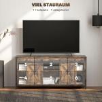 TV-Bänk TV-Skåp Brun av Trä för Vardagsrum Lowboard med 2 Skåp och Hyllor upp till 60 Tum 120 x 40 x 54 cm