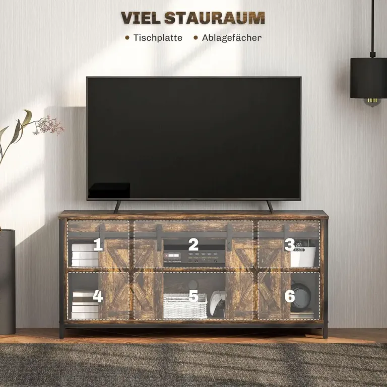 TV-Bänk TV-Skåp Brun av Trä Lowboard 2 120 x 40 x 54 cm