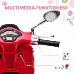Elmotorcykel Barnmotorcykel Röd av Plast och Metall för Barn 3-6 År 6V Fordon med MP3 och LED Strålkastare 3 km/h
