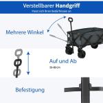 Hopfällbar Trädgårdsvagn med Teleskophandtag, Praktisk Handkärra med 360° Hjul, Smidig Transportvagn för Utflykt, Grå, 20 kg