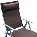 Solstol Trädgårdssäng Hopfällbar med Dyna Bekväm Relaxsäng för Trädgård och Terrass Brun