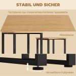 Soffbord 2-pack Naturfärgad Trä och Metall för Vardagsrum Satsbord i Industriell Design Runda och Praktiska