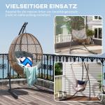 Stativ För Hängstol İ C-Form Metallstativ Med Bas För Hängande Stol Hängande Stol, Hängande Gunghängmatta Ram Upp Till 150 Kg, Hängstolsram För İnomhus Balkong, Terrass Svart