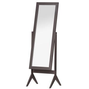 Fristående Helkroppsspegel med Stativ Elegant Golvspegel Justerbar Vinkel MDF för Sovrum och Hall Kaffebrun 47 X 46 X 148 Cm