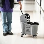 Städvagn Torkvagn Grå av Plast och Metall för Rengöring 36 l Vagn med Vridanordning Effektiv 54 x 41 x 91,5 cm