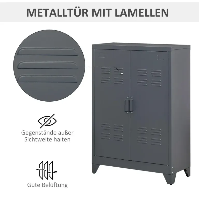 Arkivskåp med Fönsterdörrar Metallskåp 75 x 33 x 110 cm