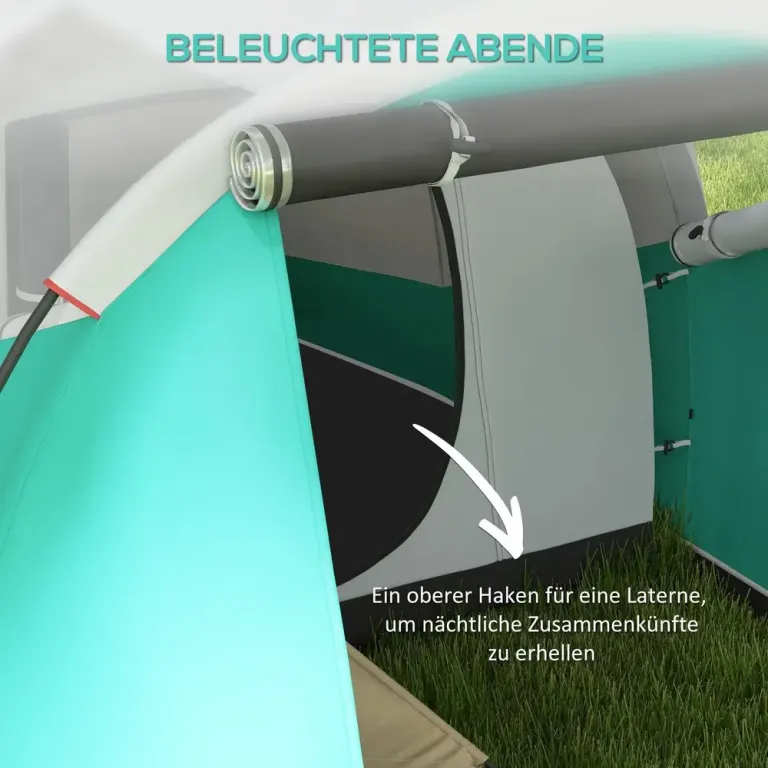 Tunneltält Campingtält Grön av Polyester Familjetält för 5