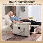 Powerlift Vilstol med Massagefunktion, Värmefunktion, Fotstöd och Sidoficka, Beige