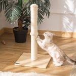 Klöspelare i Sisal med Lekboll, Stabilt Klösträd med Spånskiva, Rolig Aktivitet för Katter, Beige/Ek, 60 cm