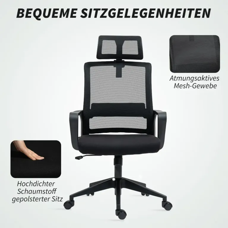 Kontorsstol Ergonomisk Svart av Nät