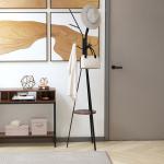 Klädhängare i Scandi Design, 7 Klädkrokar, Svart + Brun