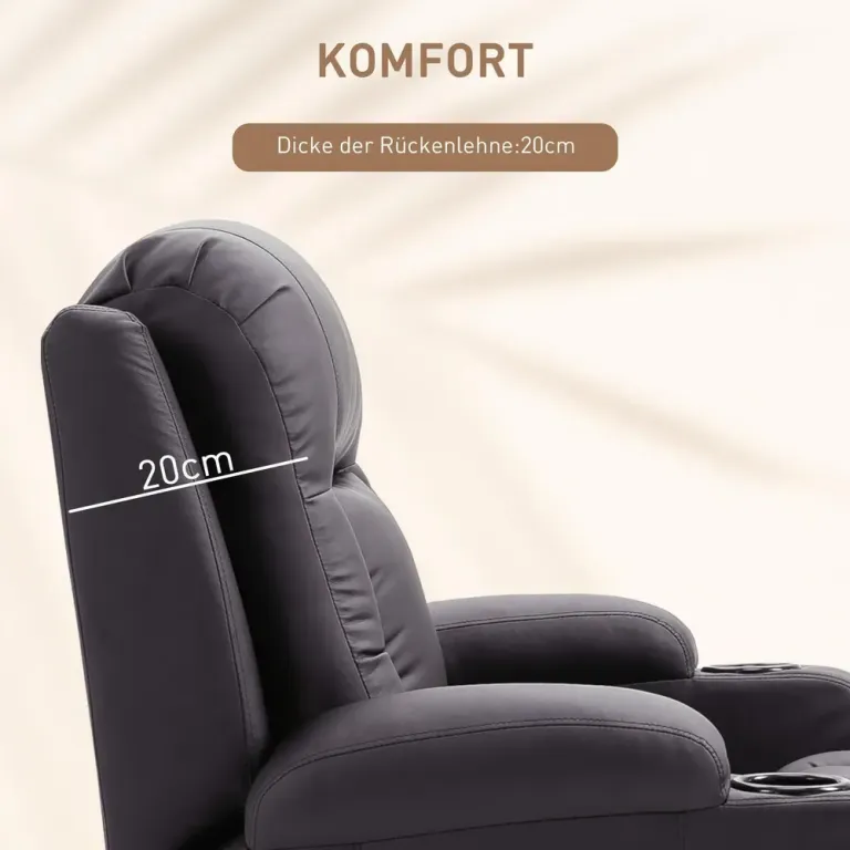Massagestol TV-Stol Kaffebrun av Tyg och Metall