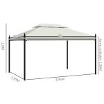 Lyxig Paviljong Trädgårdspaviljong Kräm Polyester Pagodtält för Trädgård och Terrass 3 X 4 M