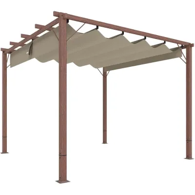 Trädgårdspergola med Uteplatstak Aluminiumstomme 3x3 m