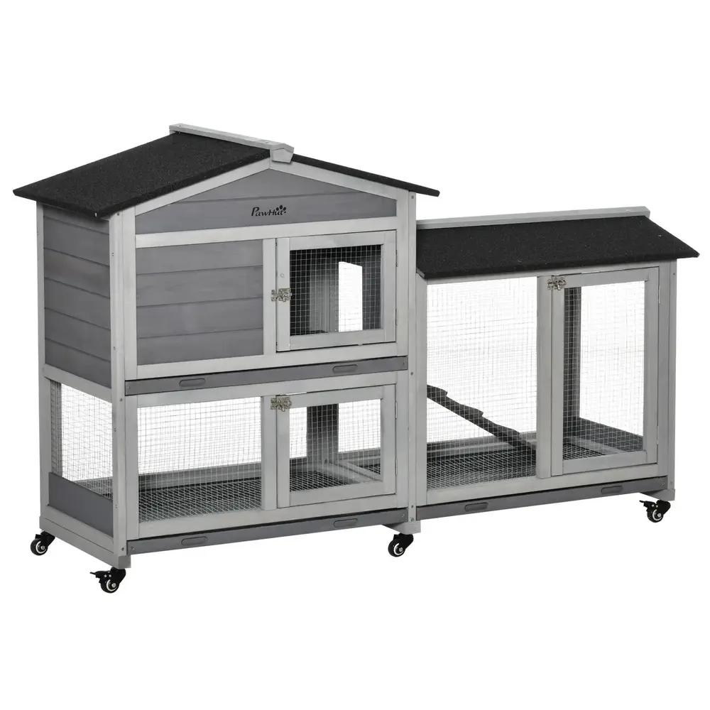 Rabbit Hutch 2-vånings Kaninbur i Trä 157,4 x 53 x 99,5 Cm