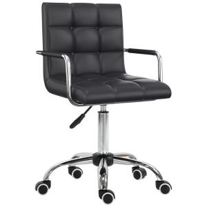 Ergonomisk Skrivbordsstol Höjdjusterbar 46-61 Cm med Armstöd för Kontor och Hemmakontor