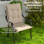Stolsdynor Sittdynor Set med 4 Beige av Tyg för Trädgårdsmöbler och Matstolar Dyna med Knytband 108 x 50 x 5 cm