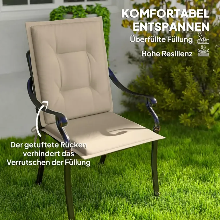 Stolsdynor 4-Pack med Knytband 108 X 50 cm, Beige