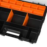 Verktygsförvaringslåda, 4-pack, Multifunktionell Sorteringslåda för Smådelar, Plast, Orange + Svart, 28,7 x 22,5 x 5,5 cm