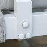 Loungegrupp i Aluminium 3 Delar, L-Formad Hörnsoffa med Bord, Modern Utemöbel för Balkong och Terrass, Gräddvit