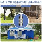 Gazebo Pergola Grå av Oxford Tyg och Stål för Balkong och Trädgård Altantak med UV-Skydd Hjul och Sandsäck Praktisk 3 x 3 m