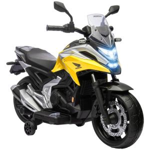 Elektrisk Barnmotorcykel Honda, 3 km/h med Musik och Ljus för 3-6 År, upp till 30 kg, Gul
