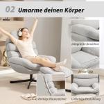 Fåtölj med Fotpall Gräddvit Chenille och Metall för Vardagsrum Relaxfåtölj med Högt Ryggstöd och Mjuk Sits Modern 78x93x100 cm