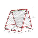 Fotbollsmål Rebounder Röd av Stål för Fotbollsträning Dubbelsidig Kickback Vägg Justerbar 100 x 95 x 90 cm
