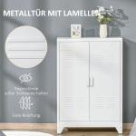 Arkivskåp Stabil Vit Metall för Förvaring i Kontor och Hem med Magnetisk Lamelldörr och Hyllplan Robust Konstruktion 75 x 33 x 110 cm