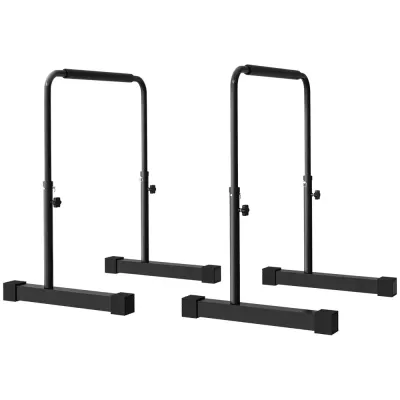 Dip Station Träningsredskap Svart av Stål för 80-100 cm