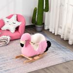 Gungdjur Flamingo Mjuk Plysch Söt Gungleksak med Säkerhetsbälte och Handtag för Små Barn Rosa 60 X 33 X 52 Cm