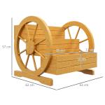 Blomlåda Planteringskärl Natur av Granträ och Teak för Trädgård Väderbeständig Vattenavvisande 3 Nivåer med Dräneringshål 61 x 62 x 57 cm