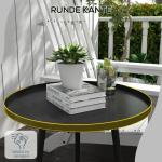 Trädgårdsbord Runt för Terrass och Balkong Hållbar och Stabil Modern Design Svart Stål 40 x 50 cm