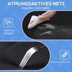 Hundsäng Husdjurssäng Svart av Metall och Tyg för Utomhusbruk Förhöjd Säng med Andningsbart Nät 91 x 69 x 29 cm