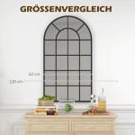 Väggspegel Hallspegel Svart av Glas och Metall för Sovrum och Vardagsrum Rektangulär Garderobsspegel Modern Design 110 x 62 cm