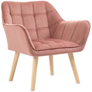 Enkelfåtölj Relaxfåtölj Grå av Sammet och Trä för Vardagsrum Skandinavisk Fåtölj med Upphöjda Ben 68,5 x 61 x 72,5 cm