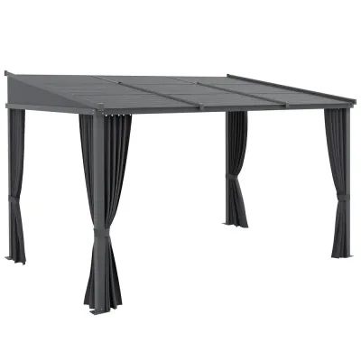 Pergola med Skjutbart Tak Trädgårdspaviljong 3,65 x 2,55 m