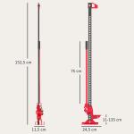 Farm Jack Billyftkran 135 cm, 3000 kg Lastkapacitet, Offroad Stock Winch i Stål, Röd+Svart
