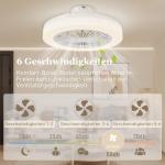 Takfläkt med LED-lampa och Fjärrkontroll samt 6 Hastigheter och Tyst Motor för Sovrum och Vardagsrum Ergonomisk och Modern Vit Metall