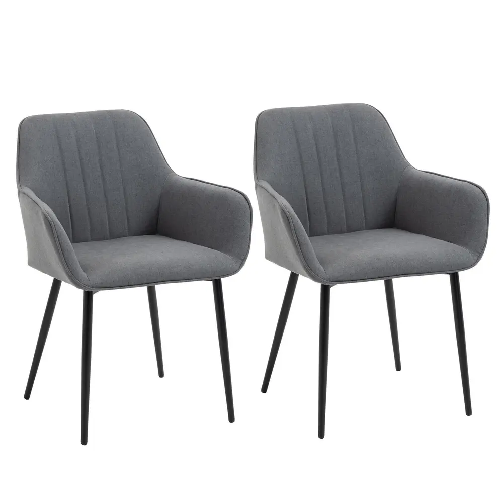 Matsalsstolar i Linnetyg 2-Pack 59,5 x 56,5 x 81 Cm