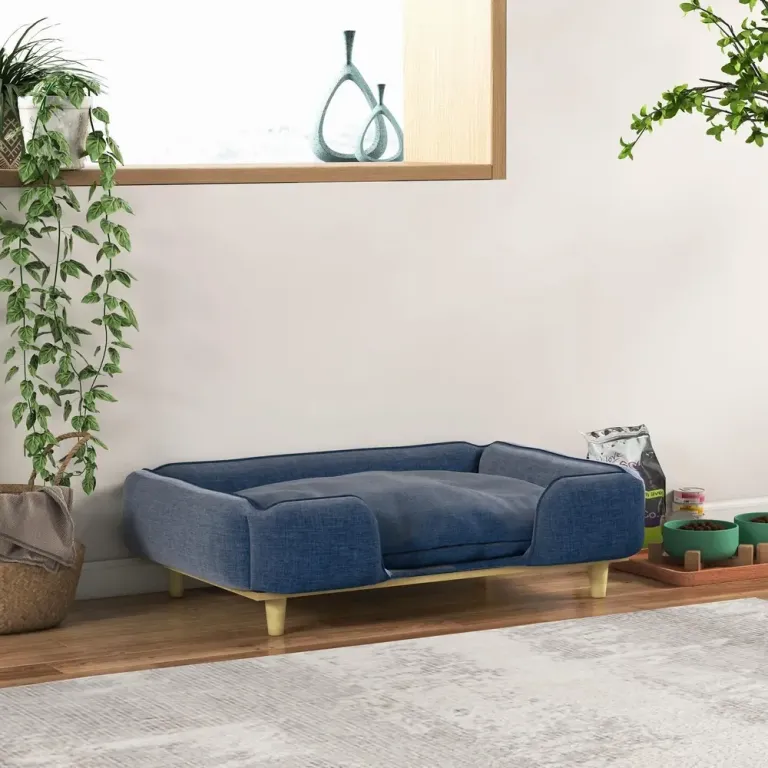 Hundsäng Hundsoffa Mörkblå av Polyester 96 x 66 x 24 cm