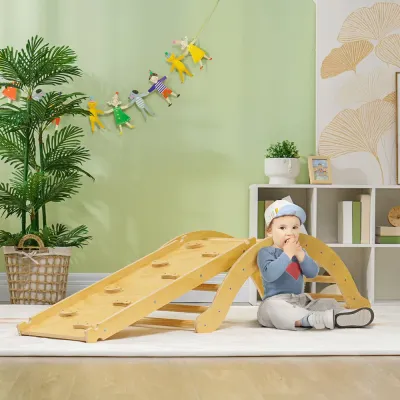 Klätterställning Rutschkana Natur av Trä för Barn 1,5-4 År