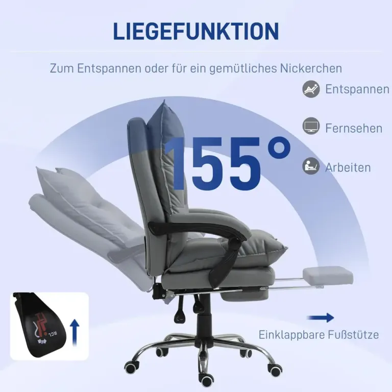 Kontorsstol Mörkgrå av Tyg och Metall Ergonomisk