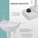 Portabel Campingvask med Tank, Smidigt Handfat med Fotpump och Handdukshållare, Hygienisk Lösning för Utomhusbruk, Grå, 51 x 33,5 x 103 cm, 17 l