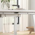 Matbord Köksbord Ek av Stål och Trä för Kök och Matsal Utdragbart Bord för 4-6 Personer 120-160 x 80 x 76 cm