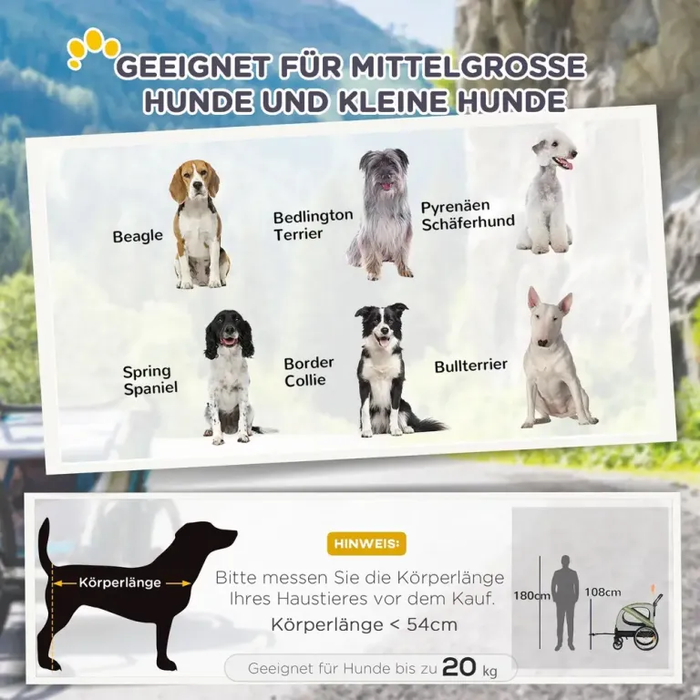 Hundvagn Hundcykelvagn 2-i-1 med Reflexer Grön av Oxford