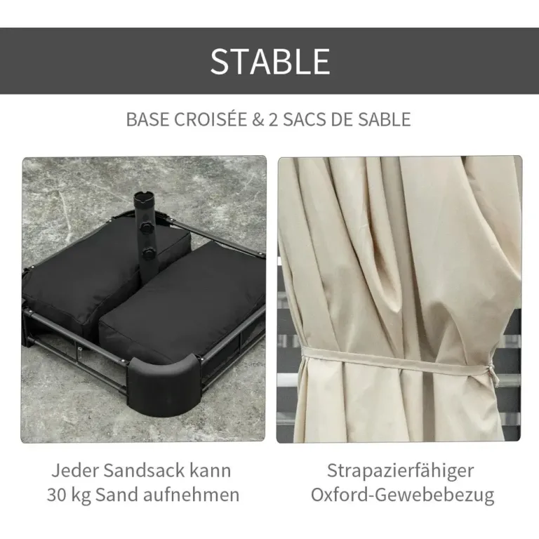 Dubbelt Parasoll med Vev Stort 460 x 270 x 240 cm