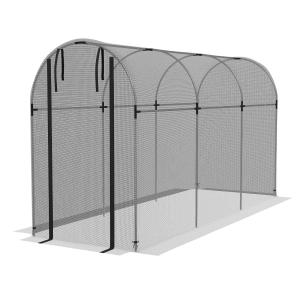 Insektsskyddsnät Trädgårdsnät Svart av HDPE och Stål för Trädgård Växtskyddstält med Dörr Skadedjursskyddsnät 1,2 x 3,6 m